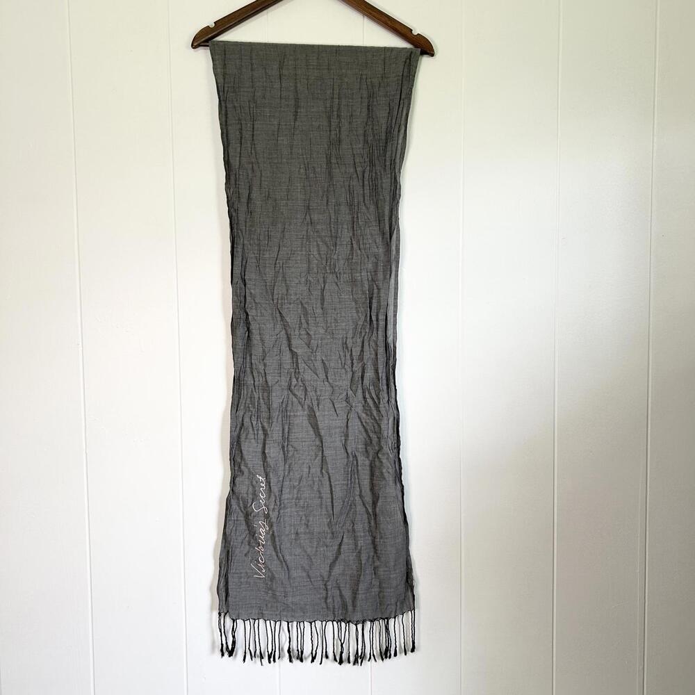 Victoria’s Secret Logo Gray Pink Long Scarf